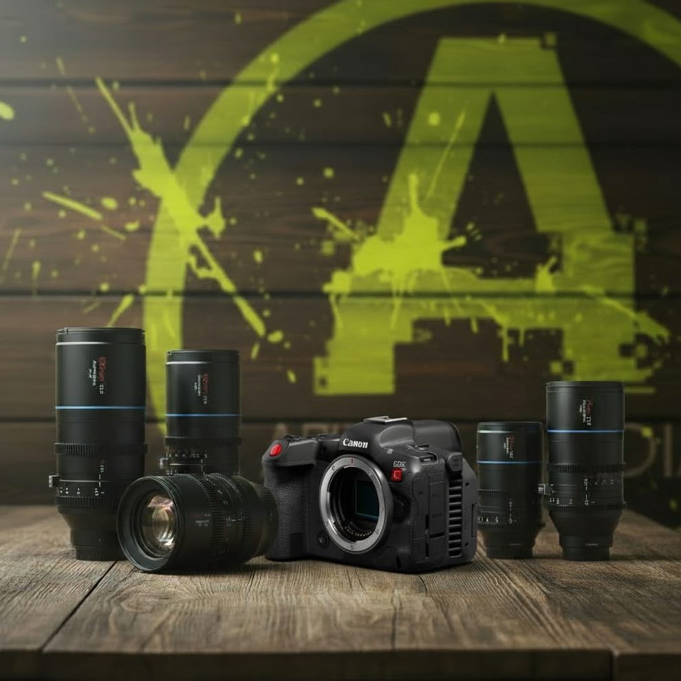 Kit cámara CANON R5 C + Set 5 ópticas anamórficas SIRUI Venus + Accesorios + Video asistencia