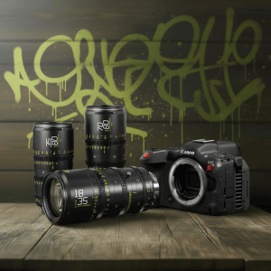 Kit cámara CANON R5 C + Set 3 ópticas zoom DZOFILM Catta Ace + Accesorios + Video asistencia