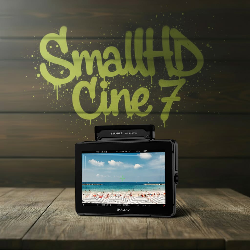 SmallHD Cine 7 con módulo receptor Teradek Bolt 6 RX 750 V-Mount