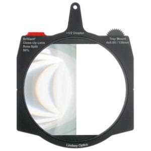Lindsey Optics Diopter Split - Lente de proximidad rotatorio 4 x 5,65" dividido 50 % +1/2 de dioptría
