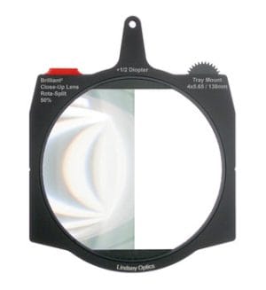 Lindsey Optics Diopter Split - Lente de proximidad rotatorio 4 x 5,65" dividido 50 % +1/2 de dioptría