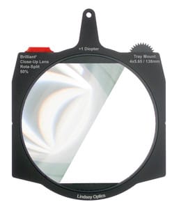Lindsey Optics Diopter Split - Lente de proximidad rotatorio 4 x 5,65" dividido 50 % +1 de dioptría